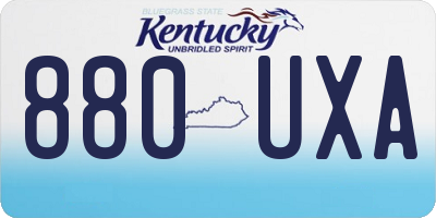 KY license plate 880UXA