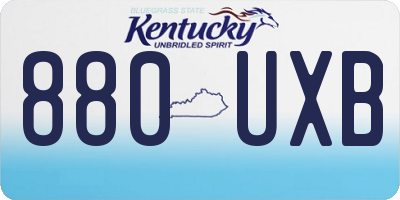 KY license plate 880UXB
