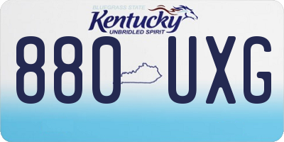 KY license plate 880UXG