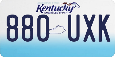 KY license plate 880UXK