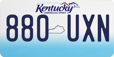 KY license plate 880UXN