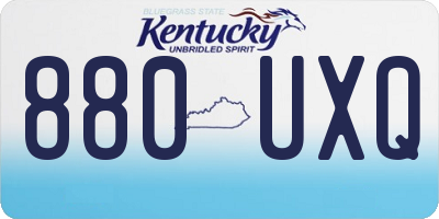 KY license plate 880UXQ