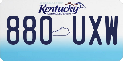 KY license plate 880UXW