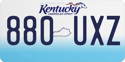 KY license plate 880UXZ