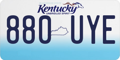 KY license plate 880UYE