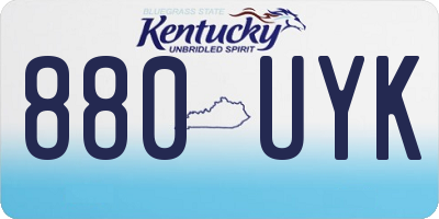 KY license plate 880UYK