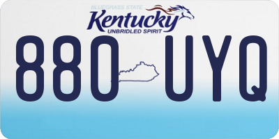KY license plate 880UYQ