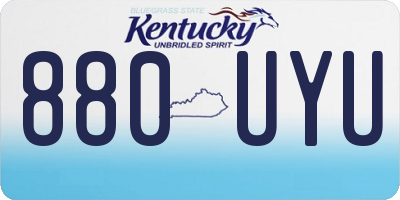 KY license plate 880UYU