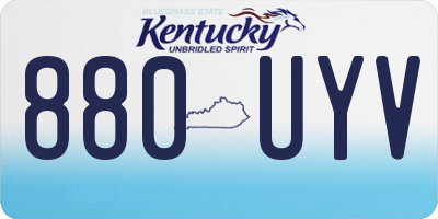KY license plate 880UYV