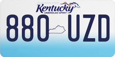 KY license plate 880UZD