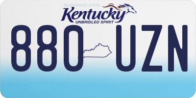 KY license plate 880UZN