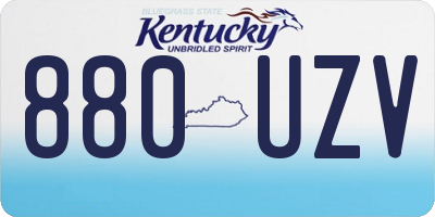 KY license plate 880UZV
