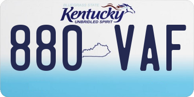 KY license plate 880VAF