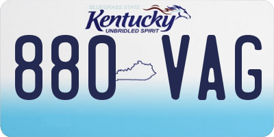 KY license plate 880VAG