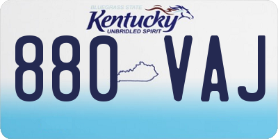 KY license plate 880VAJ
