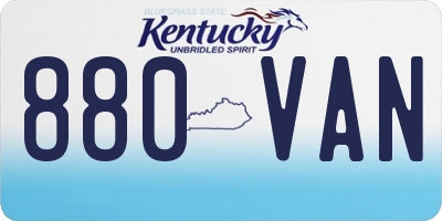 KY license plate 880VAN