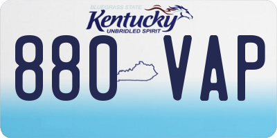 KY license plate 880VAP