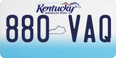 KY license plate 880VAQ