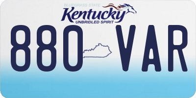 KY license plate 880VAR