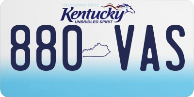 KY license plate 880VAS