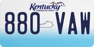 KY license plate 880VAW