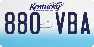 KY license plate 880VBA