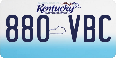 KY license plate 880VBC
