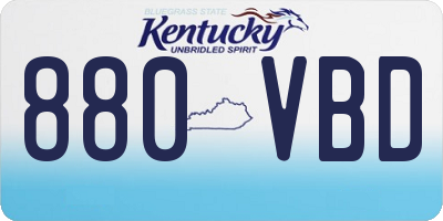 KY license plate 880VBD