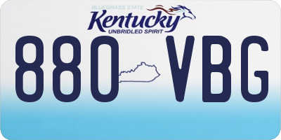 KY license plate 880VBG