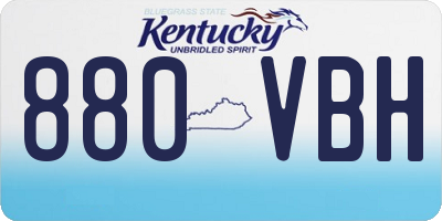 KY license plate 880VBH