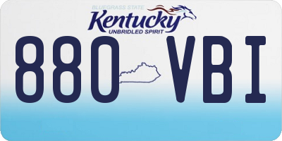 KY license plate 880VBI