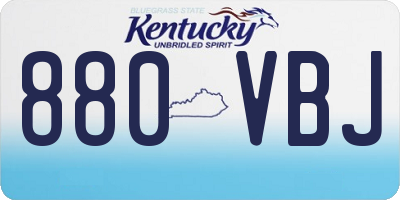 KY license plate 880VBJ
