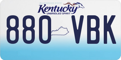 KY license plate 880VBK