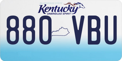 KY license plate 880VBU