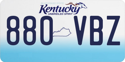 KY license plate 880VBZ