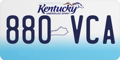 KY license plate 880VCA