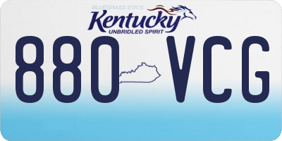 KY license plate 880VCG