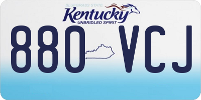 KY license plate 880VCJ