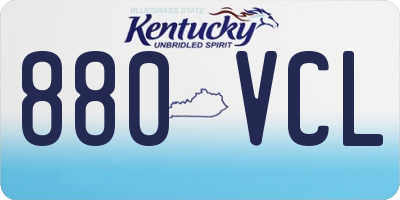 KY license plate 880VCL