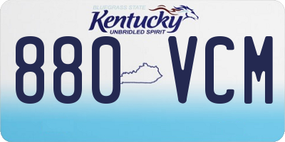 KY license plate 880VCM