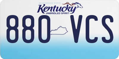 KY license plate 880VCS