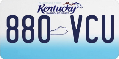KY license plate 880VCU