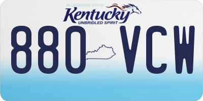 KY license plate 880VCW