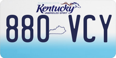 KY license plate 880VCY