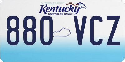 KY license plate 880VCZ