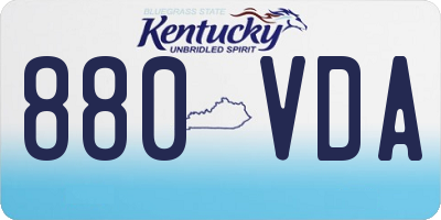 KY license plate 880VDA