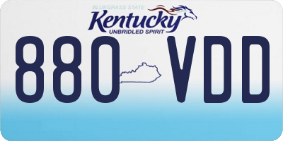 KY license plate 880VDD