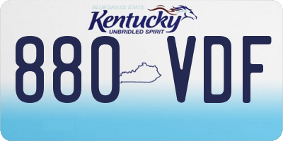 KY license plate 880VDF