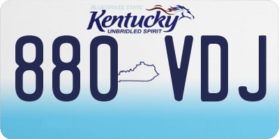 KY license plate 880VDJ