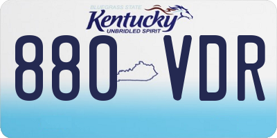KY license plate 880VDR